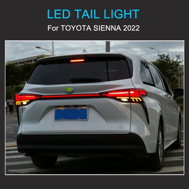 LED Tail Light Assembly for Toyota Sienna 2022 Taillights Plug and Play LED Dynamic Turning Brake Rear Tail lights