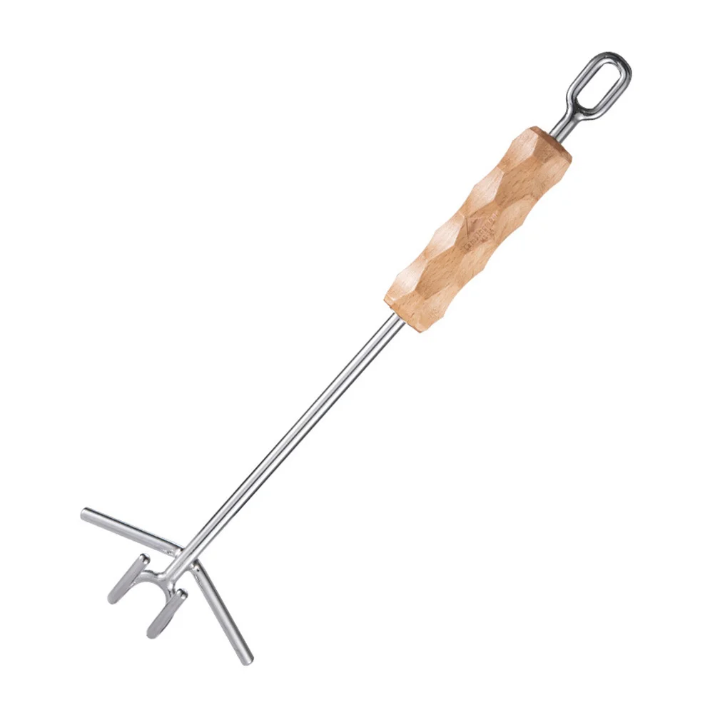 

Oven Lid Lifter Stainless Steel and Wood Handle Long Anti Burn Handle Pot Pan Cover Lifter for Kitchen Camping Cookware