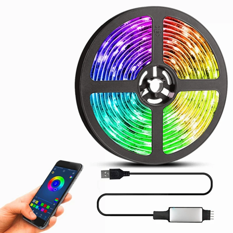 LED Light Strip Set 5050RGB Remote Control Bluetooth 5V Colorful Light Strip Set TV Background Atmosphere Light