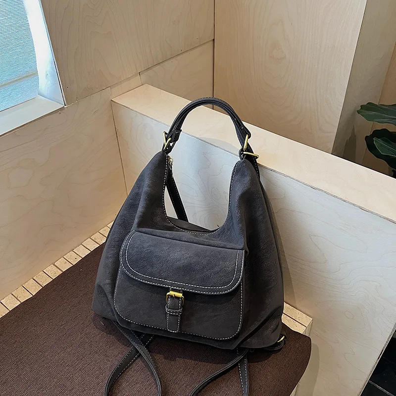 

Замшевая сумка подмышки осень-зима 2025 года, винтажная женская сумка через плечо, нишевая сумка через плечо, текстурированная сумка «день-ночь»