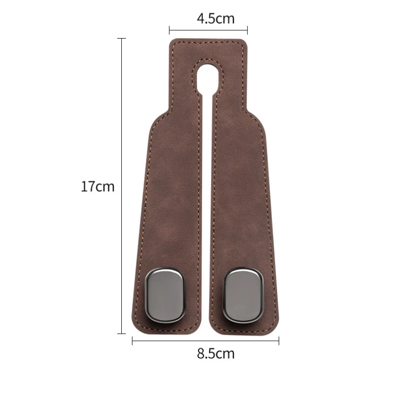 Quality Car Headrest Hook Premium Suede Rear Seat Hanging Dual Hook 20KG Large Load-Bearing Alloy Hook Hanger Universal