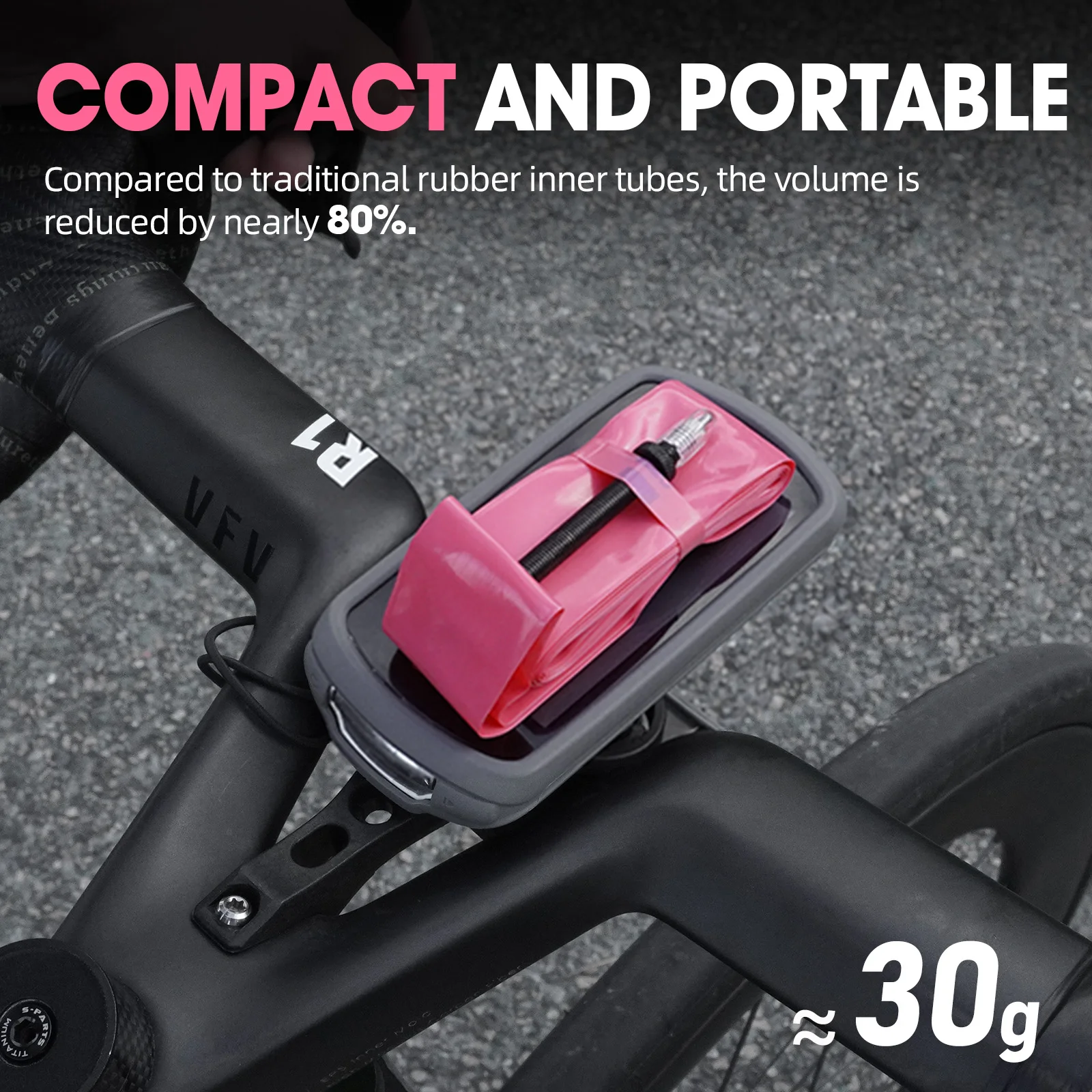 CYCLAMI Hochwertige TPU Fahrradschlauch 700C X 18 23 25 28 30 32 Rennrad TPU-Material Reifen 65mm Französisches Metallventil – Detail 4