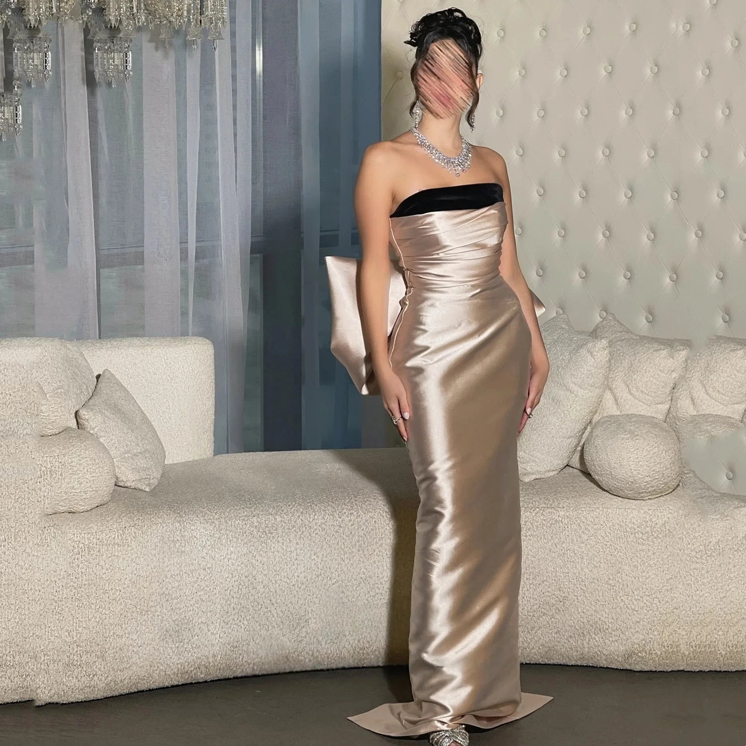 

Длинное платье без бретелек с бантом на заказ Вечерние платья Pastrol Унисекс Джерси Ретро Дубай Саудовская Аравия Израиль Пром по индивидуальному заказу