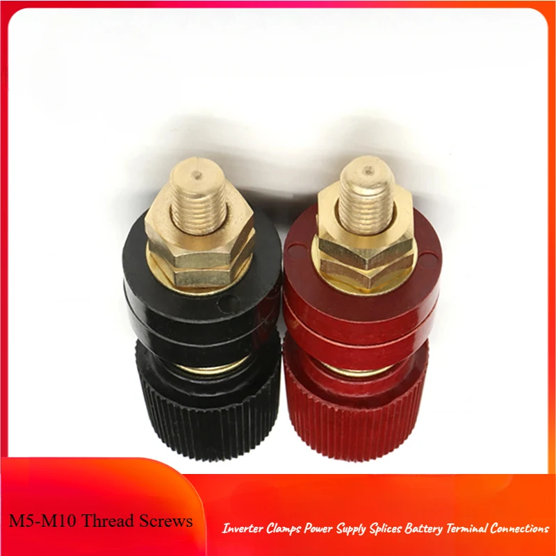 

Wire Binding Post Set: M5-M10 Thread Screws in Black Red for Inverter Clamps Power Supply Splices Battery Terminal Connections