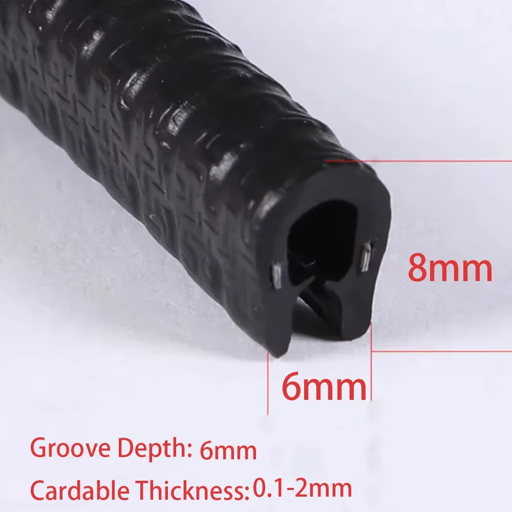 1 Meter U-Shaped Rubber Sealing Edge Strip U-Shaped Skeleton Rubber Strip Sharp Sheet Metal Anti Cutting Hand Protection Strip