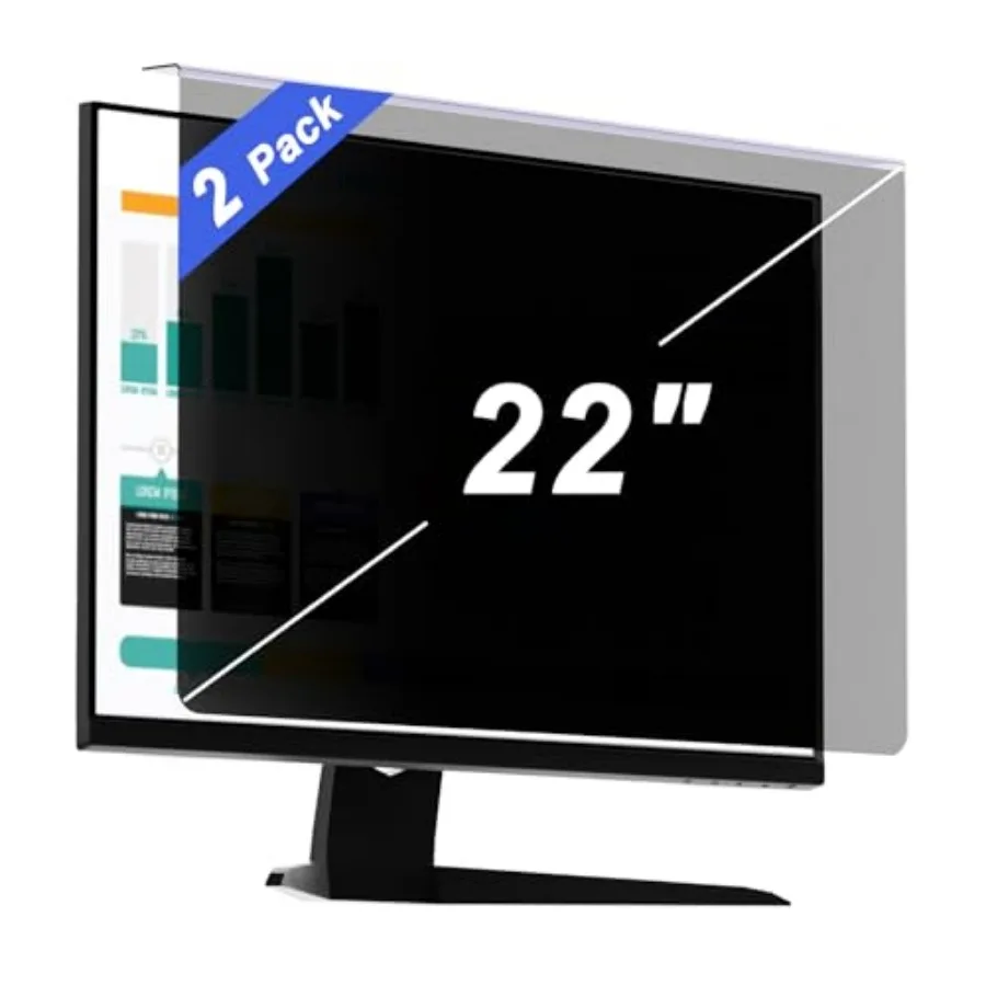 Protetor de Tela de Privacidade para Computador (2 Unidades) - Filtro Anti Luz Azul para Monitores Widescreen 16:9/16:10 Tipo E Suspenso