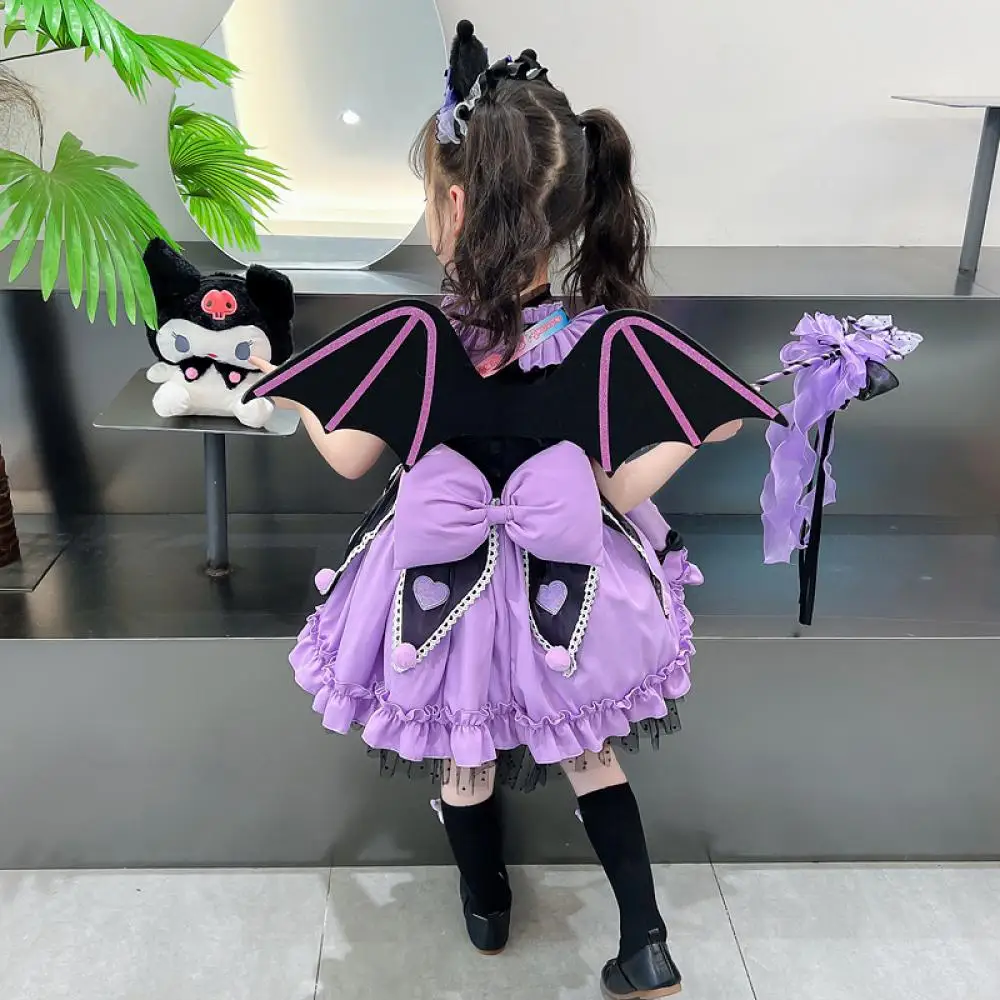 Anime Kawaii Kuromi Lolita Cosplay vestido de princesa Sanrios niños vestidos de dibujos animados de alta calidad falda acampanada lindo vestido de fiesta para niñas