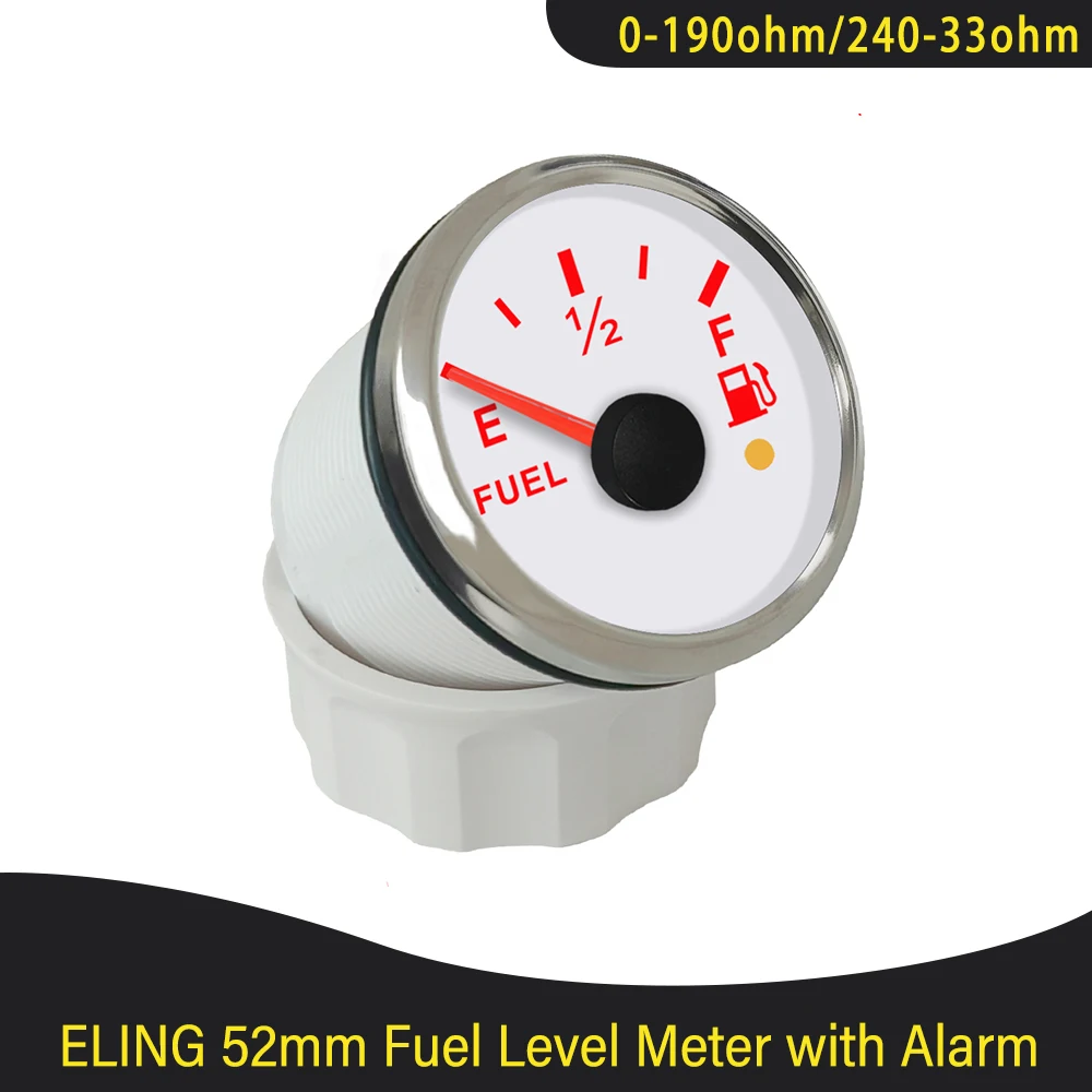 

Автомобильный морской измеритель уровня топлива 52 мм 0-190 Ом 240-33 Ом с красной подсветкой и сигнализацией для кораблей, мотоцикла, универсальный 12 В 24 В