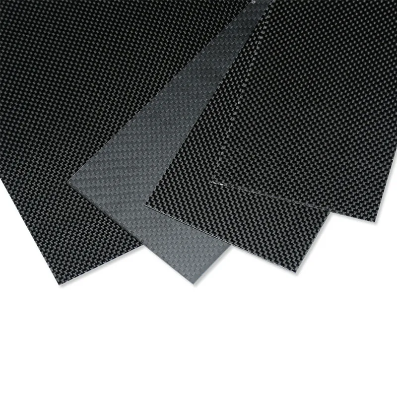 1Pc Carbon Fiber Sheet Glossy Carbon Plate 3K Plain Weave Thickness 0.3mm 0.5mm 1mm