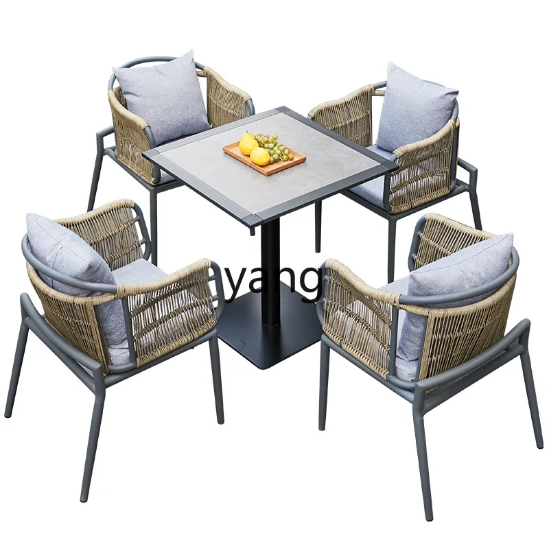 Lmm outdoor table and chair combination open-air terrace garden courtyard sun room outdoor rattan chair