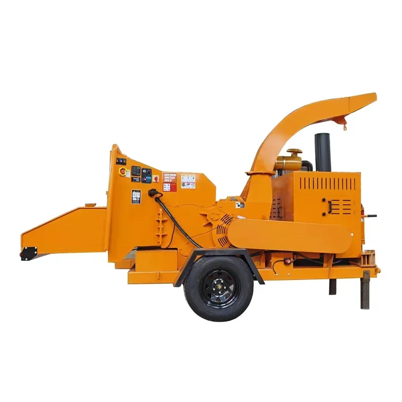 Crawler Remote Control Walking Wood Crusher Mobile Wood Chopping Machine Logs Grinder Wood Chipper