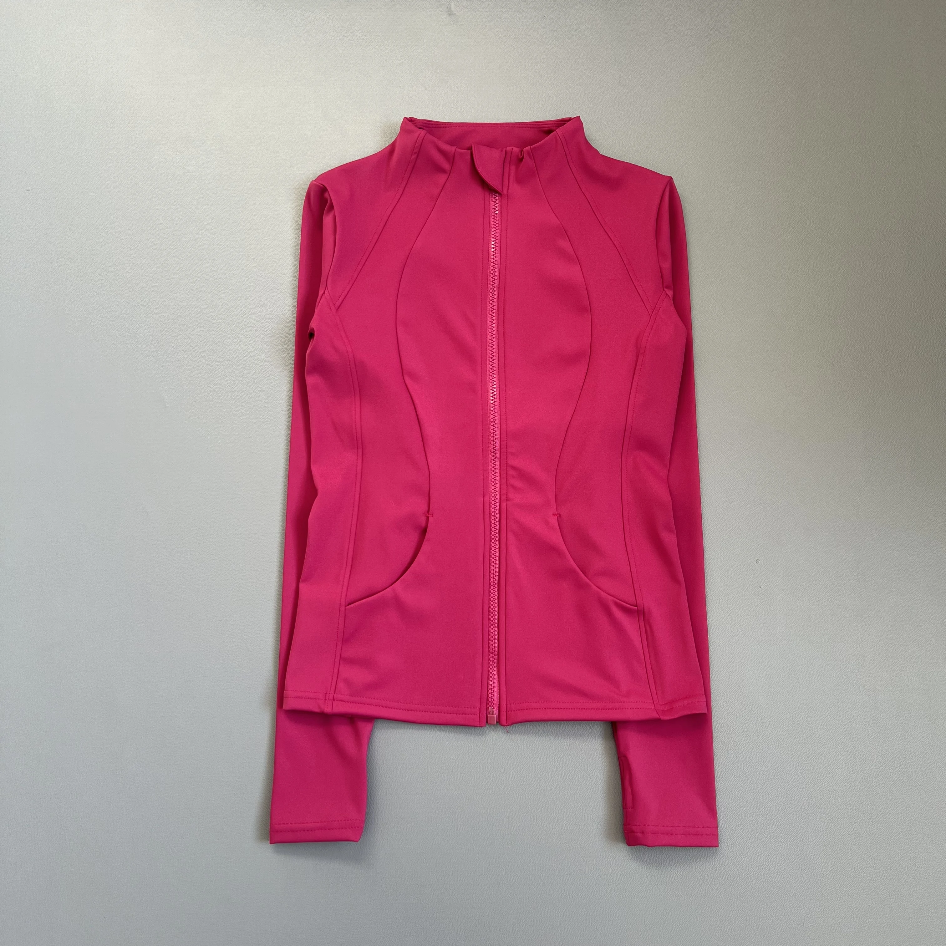 Women's Stand Collar Yoga Top Lady Long Sleeved Sports Jacket Female Lightweight Full Zip Running Coat