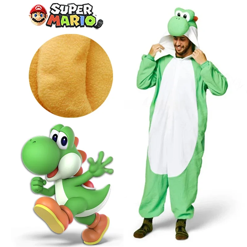 Super Mario Bros Yoshi Jumpsuit Cosplay Performer Costume for Adult Anime Dinosaurs Doll Clothing Halloween Party Pajamas Gifts