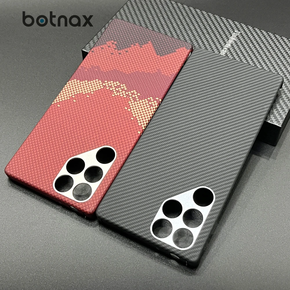 

botnax Carbon Fiber Case For ZTE nubia RedMagic 11 Pro Magnetic Cover 11S Pro+ Anti-Fingerprint Hard Aramid Shockproof Skin