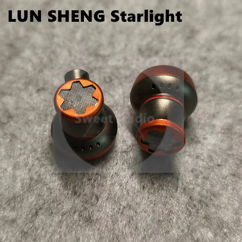 LUN SHENG Starlight 14.2mm HIFI Dual Dynamic Driver Flat Head Earbuds Hi-Fi Wired IEM Headphone With mmcx Cable