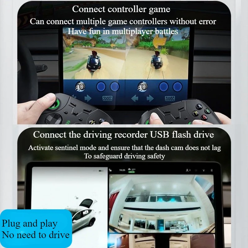 Docking Station for Tesla Model 3+ Model Y Juniper Glove Box Expansion Dock USB Hub Fast Charging Upgrade Data Transfer Adapter view 4