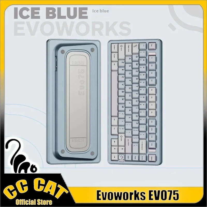 

Клавиатура Evoworks Evo75, 3-режимная беспроводная клавиатура, алюминиевый сплав, горячая замена Qmk/Via пользовательские механические клавиатуры для ПК, аксессуар