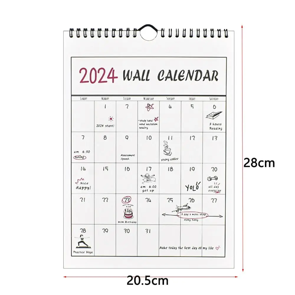 NEW 2024 Simple Wall Calendar Home Office Hanging Wall Calendar Weekly Monthly Planner Agenda Organizer Schedule Reminder