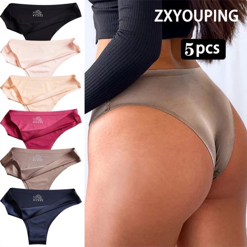 

5 packs of ice silk sexy seamless panties soft and comfortable invisible seamless underwear European and American style sports l