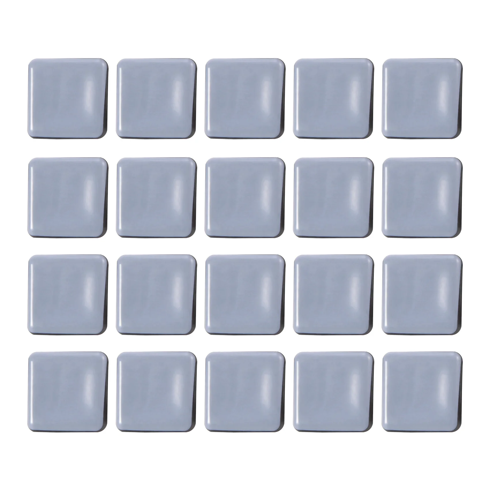 20Pcs Chair Glides Furniture Sliders PTFE Easy Moving Pads Square with Nail Feet Protector for Hardwood Floor