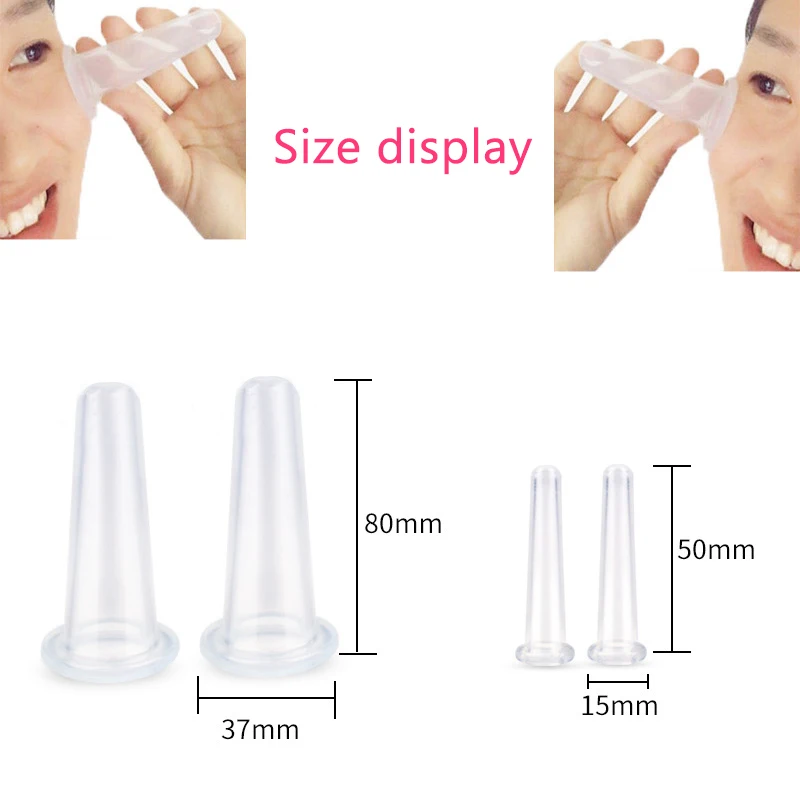 2Pcs Silicone Facial Cupping Set,Mini Vacuum Massage Cup for Relax Body Neck Eye Care,Face Lifting Massager Cups Kit Beauty Tool