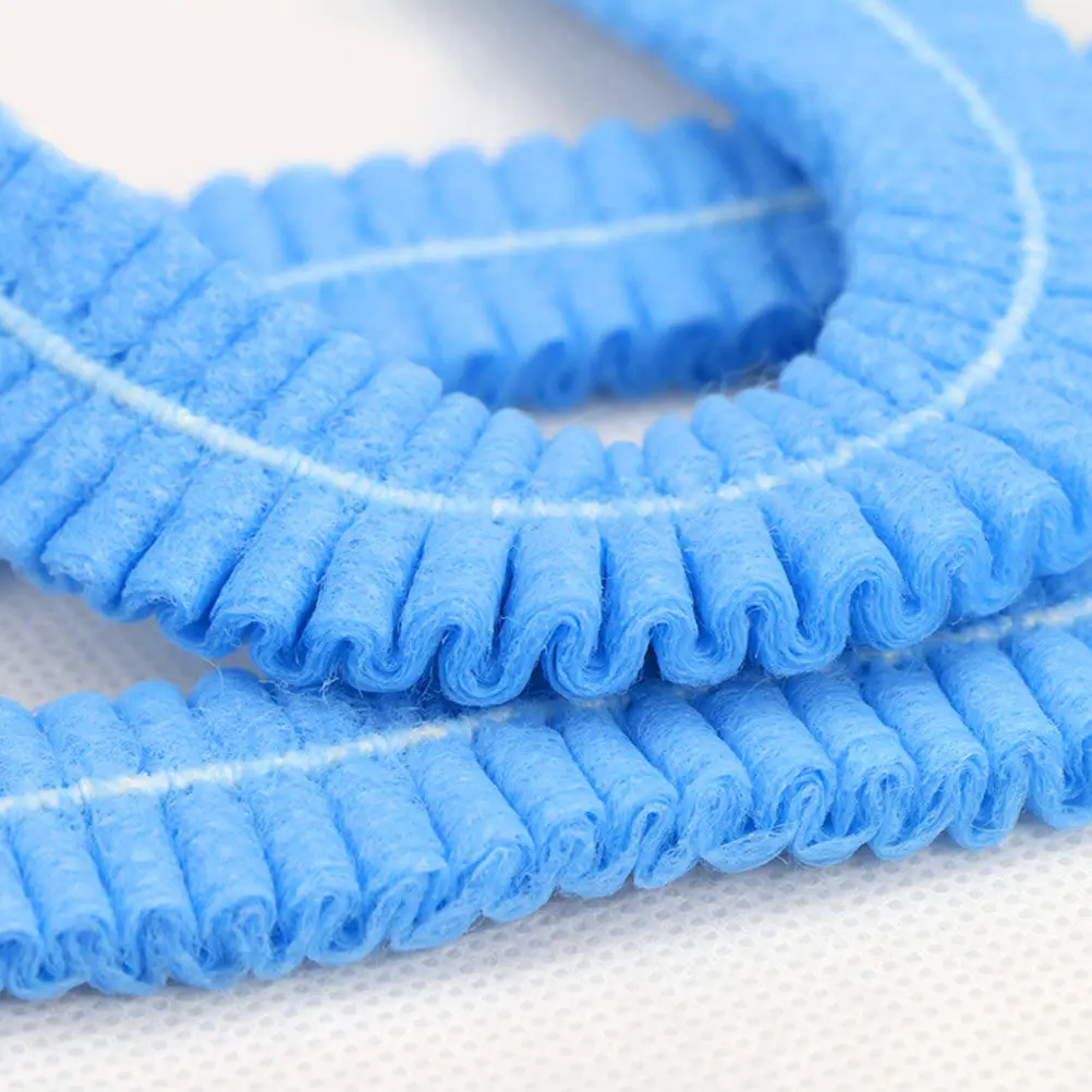 

100Pcs Dustproof Non-Woven Disposable Bouffant Caps Breathable Comfortable for Medical Food Bakery Hospital Factory Use Blue
