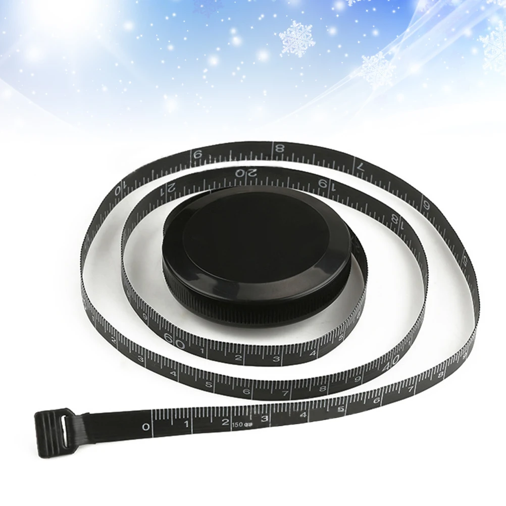 

Mini Round Measure Tape 150cm 60Inches Flexible Body Measuring Tiny Pocket Black Portable Small Tailoring Sewing Retractable