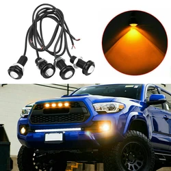4cs Car Light Front Grille Lamps DC 12V Bumper Grill Hood Amber LED Lights For Dodge Ford SUV Raptor