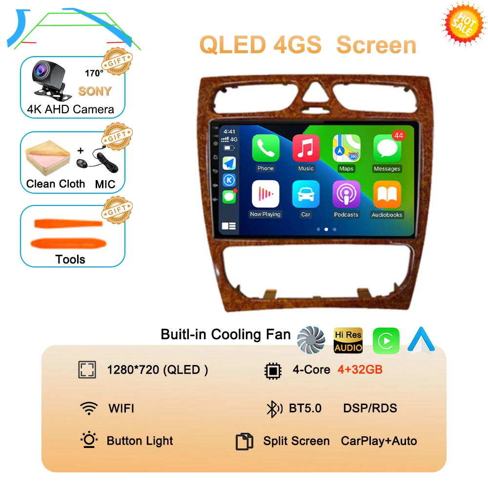 Android 16 autoradio multimediasysteem voor Mercedes Benz W203 Vito W639 Vaneo CLK W209 W210 CarPlay navigatie GPS 4G BT