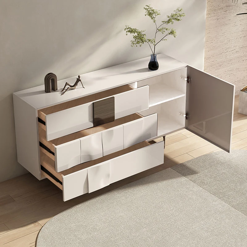 

Nordic light luxury solid wood entrance cabinet modern simple living room