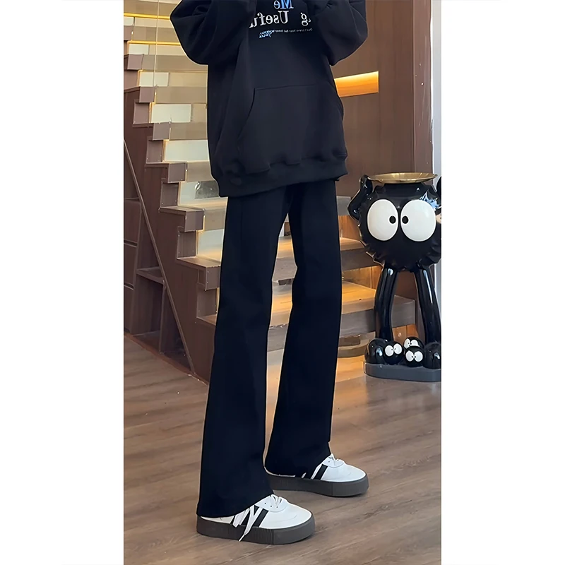 

Slim Fit Pure Bla Fce Lined Men's Jeans Warm Straight Leg Trousers Trendy Brand Cleanfit American Sle Winter Faion