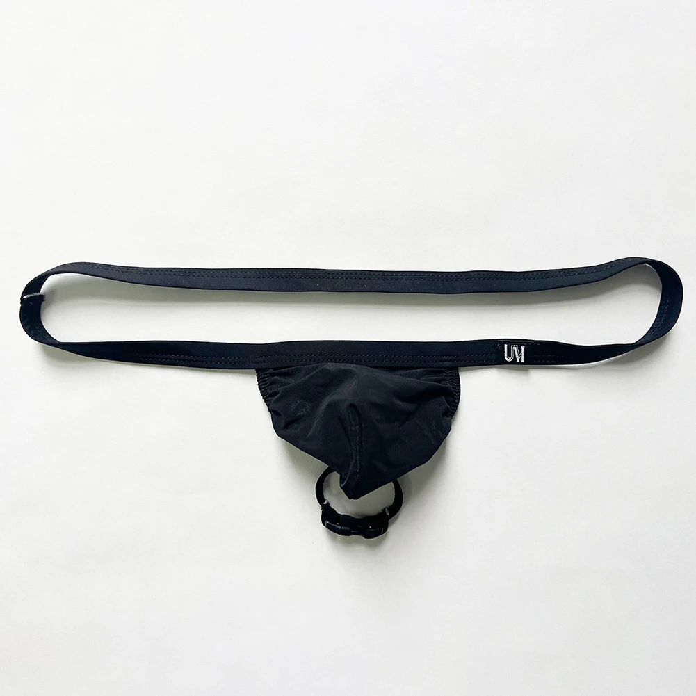 Men Low Rise Thong G-String Brazilian Underwear Sexy Tback Gay Sissy Pouch Crotchless Lifting Ring Men's Panties Underpants Men