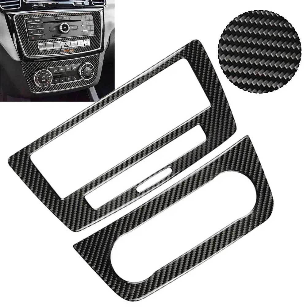 

Black Carbon Fiber Car Inner Center Console CD Panel Trim For Mercedes For Benz GLE W166 2015-2019 Car Interior Accessories