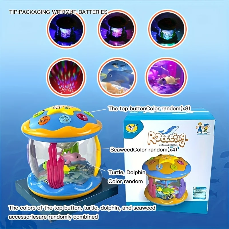 子供用多機能ハンドドラムおもちゃ回転投影照明音楽、幼児ドラムタッピングパズル早期教育玩具