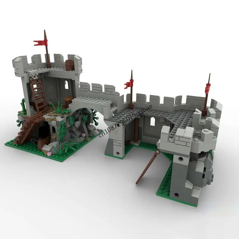 NIEUWE 529PCS Europese Middeleeuwse Street View Kasteel buitenpost model DIY creatieve ideeën Kind kerstSpeelgoed Montage Puzzel verjaardagscadeau