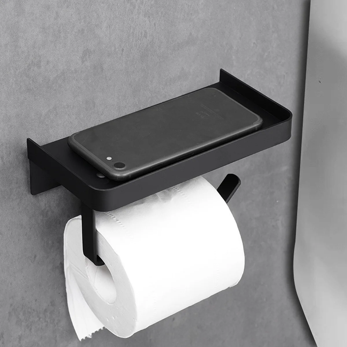 1 Stück Taschentuchhalter aus Edelstahl, an der Wand montiertes Toilettenpapier-Aufbewahrungsregal, Handy-Aufbewahrungsregal, Toilettenpapier-Rollenbox