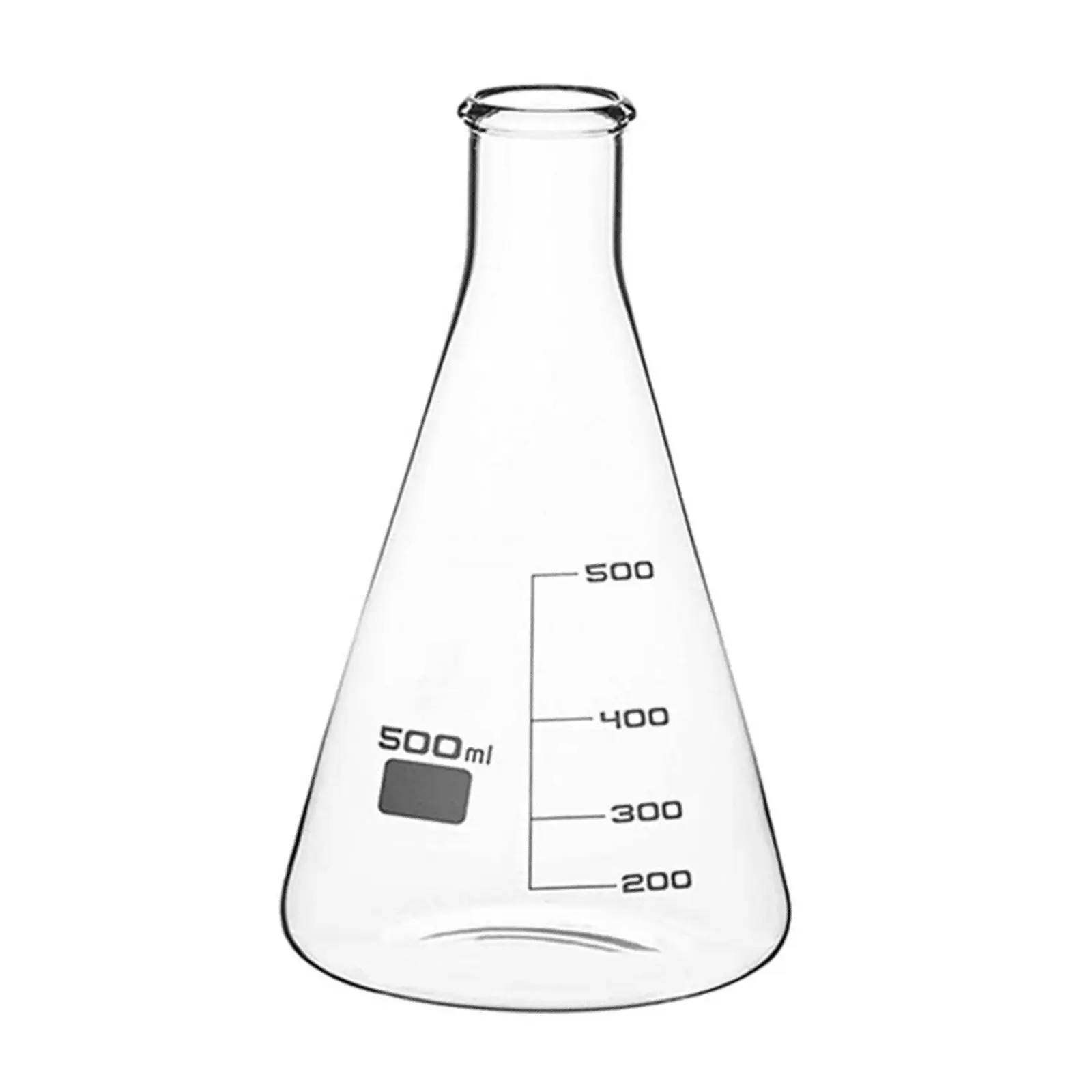 500Ml Glass Erlenmeyer Flask Flat Bottom Thickened Laboratory Flask for Fractional Distillation and Chemistry Experiment