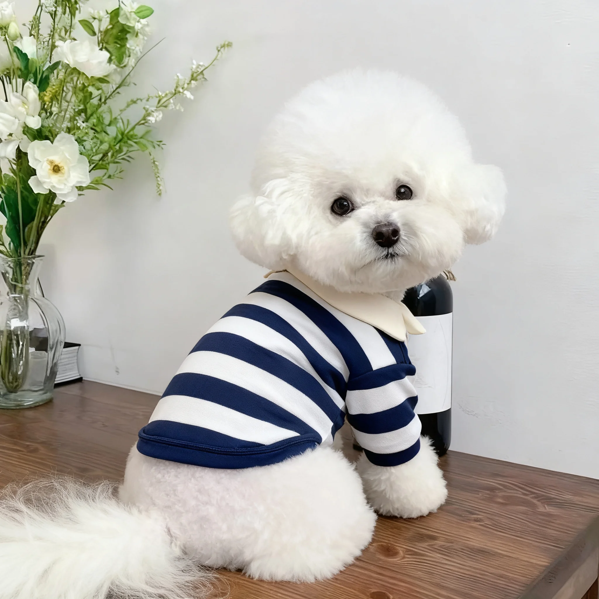 Ropa para Perros, Camiseta Polo Teddy York Shire, Vestido de Verano a Rayas, Camiseta para Mascotas, Disfraz para Perros, Traje Suave para Perros y Cachorros