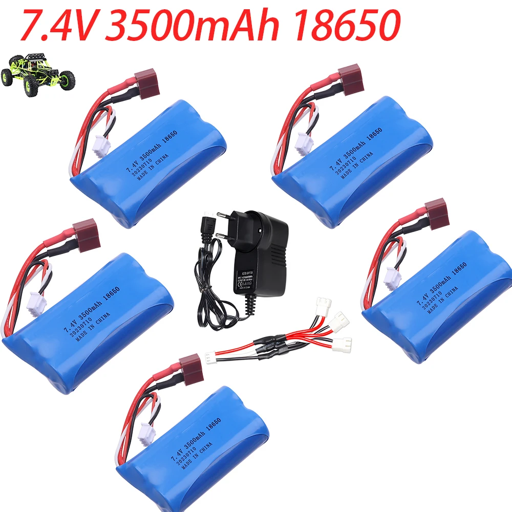 

7.4V 18650 3500mah 2S 25C Battery for Wltoys 144001 A959-B A969-B A979-B K929-B 12428 12423 10428 Q39 RC Car Spare Parts 7.4 V