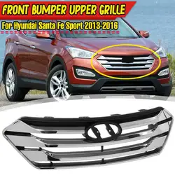 New Car Front Bumper Grill Grille Replacement For Hyundai Santa Fe Sport 2013-2016 Front Upper Centre Grille Panel Racing Grills