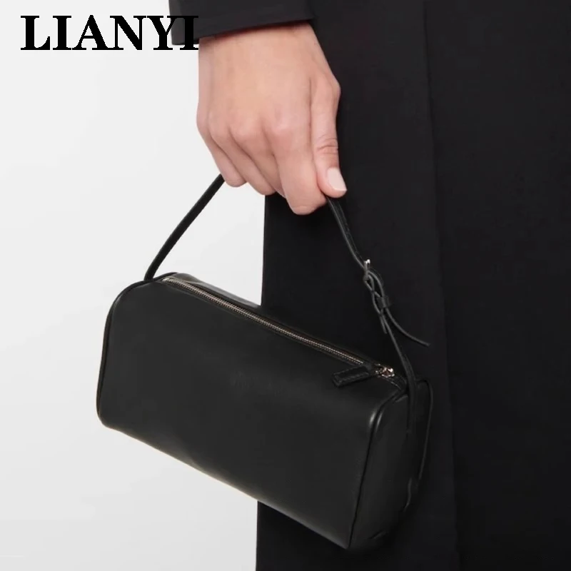 

LIANYI мини-сумка, простой однотонный пенал из натуральной кожи в стиле ретро, стильная и элегантная сумка на плечо, сумка для подмышек