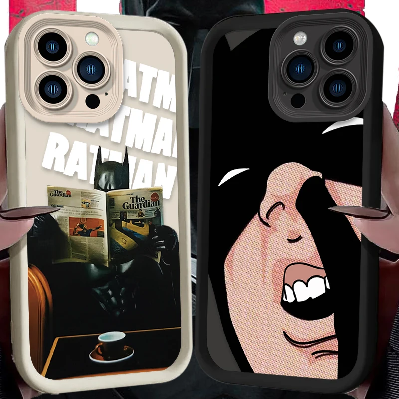 Luxo bat aranha batman caso de telefone para iphone 16 promax 15 14 13 12 11 pro max xs xr 8 7 plus se 2020 capa de silicone macio