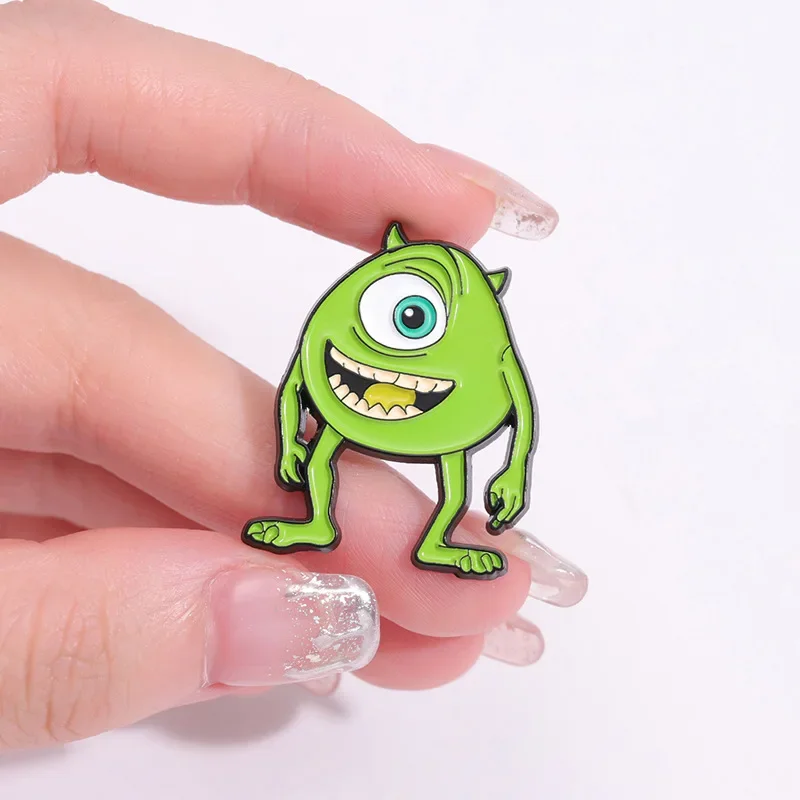 Cartoon Monsters University Mike Wazowski Enamel Pins Lovely Brooches Badges Gifts for Friends Fans Backpack Accessories