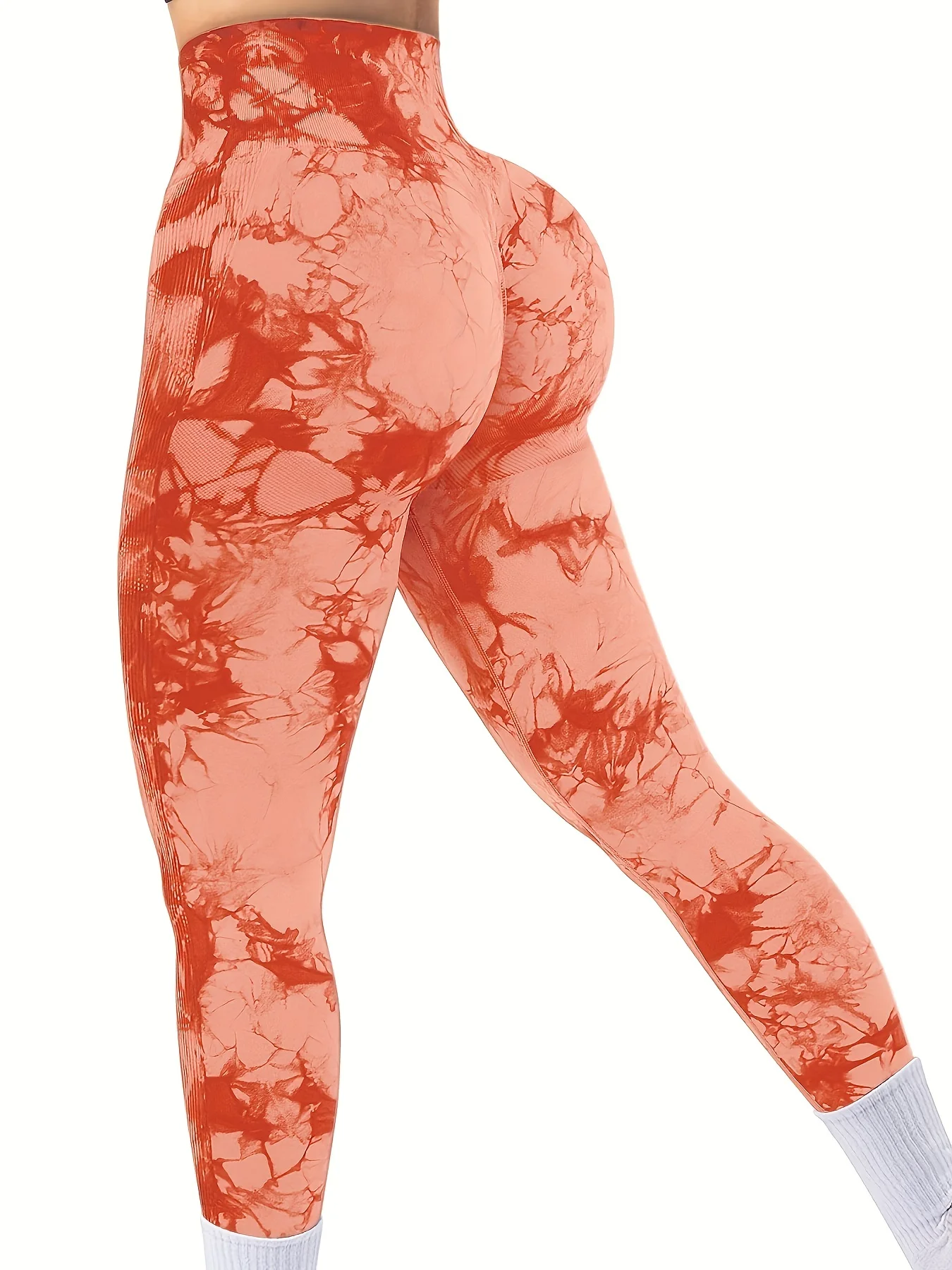 Tie Dye Seamless High Waisted Workout Leggings for Women Scrunch Butt Lifting Yoga Gym Athletic Pants image 2