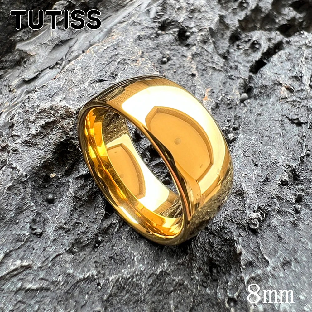 TUTISS 2/3/4/5/6/7/8/10mm The Most Popular Tungsten Engagement Wedding Band Men Women Golden Ring Shiny Polished Comfort Fit