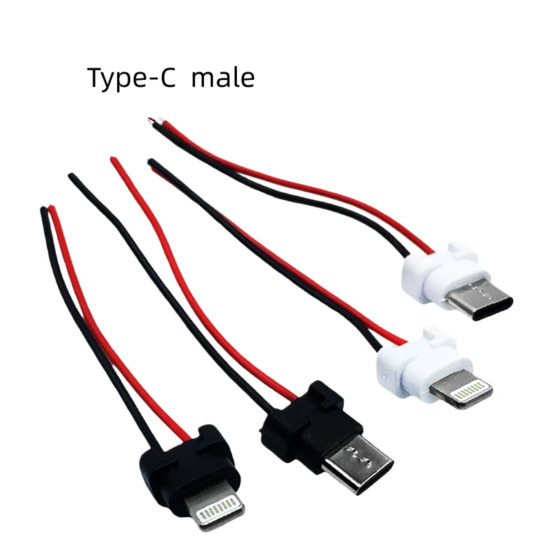 1-10pcs Type-C Male Plug USB C-Port Small Appliance Modification Plug DIY Small Toy Repair Parts for iPhone 2Pin Connector