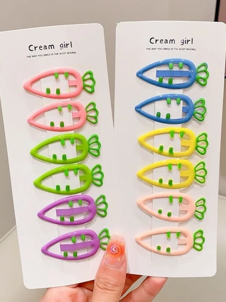 Ensemble de pinces à cheveux carotte colorées pour enfants, Barrettes latérales mignonnes, épingles à cheveux pour bébé, accessoires de cheveux à la mode, couvre-chef pour enfants, cadeaux