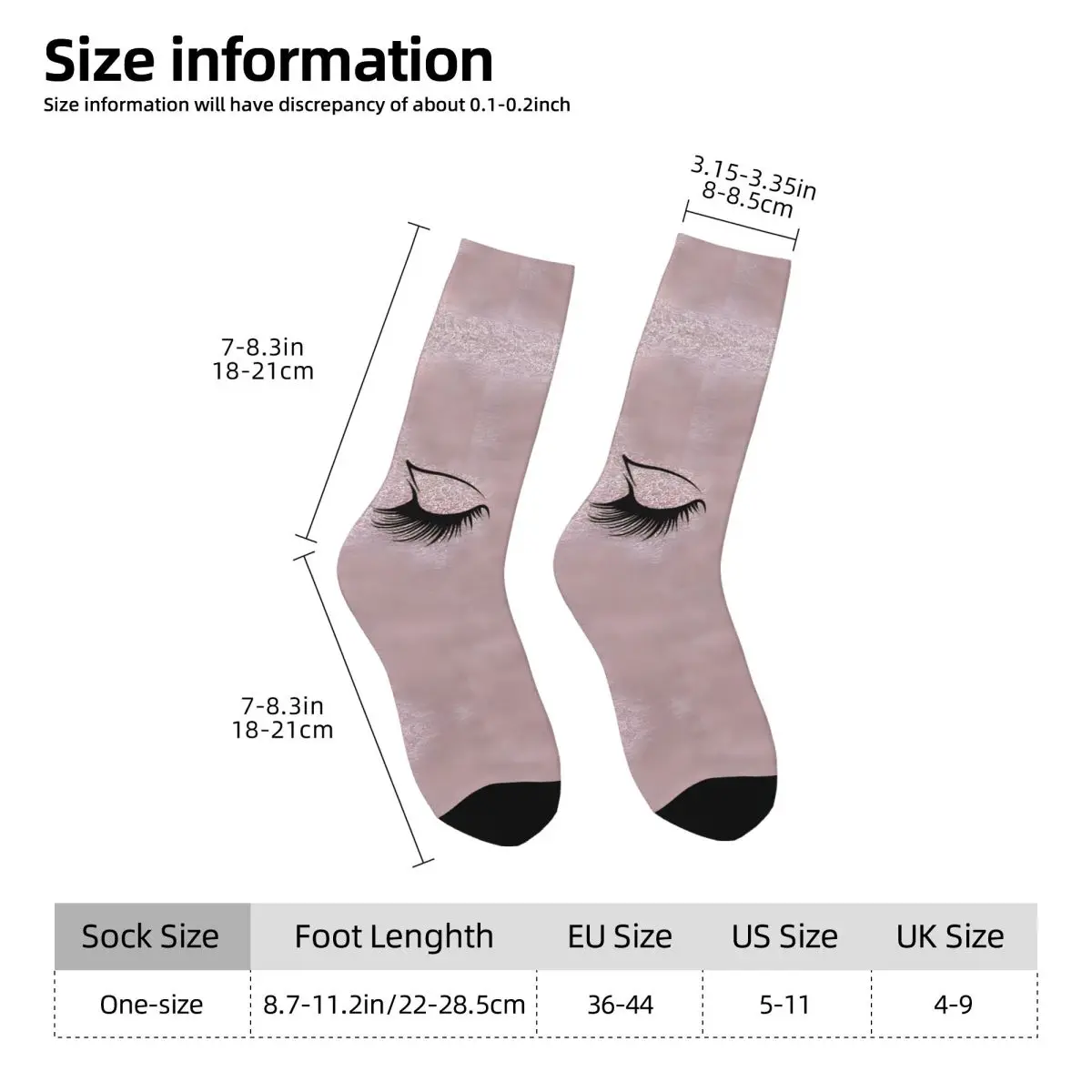 Eyelash Glitter Apron Kawaii Socks Gym Cartoon Pattern Socks