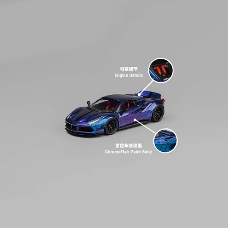 ダイキャスト 1:64 スケール LBWK 488 LB488 シミュレーション合金車モデル静的ディスプレイグッズおもちゃギフトお土産装飾飾り