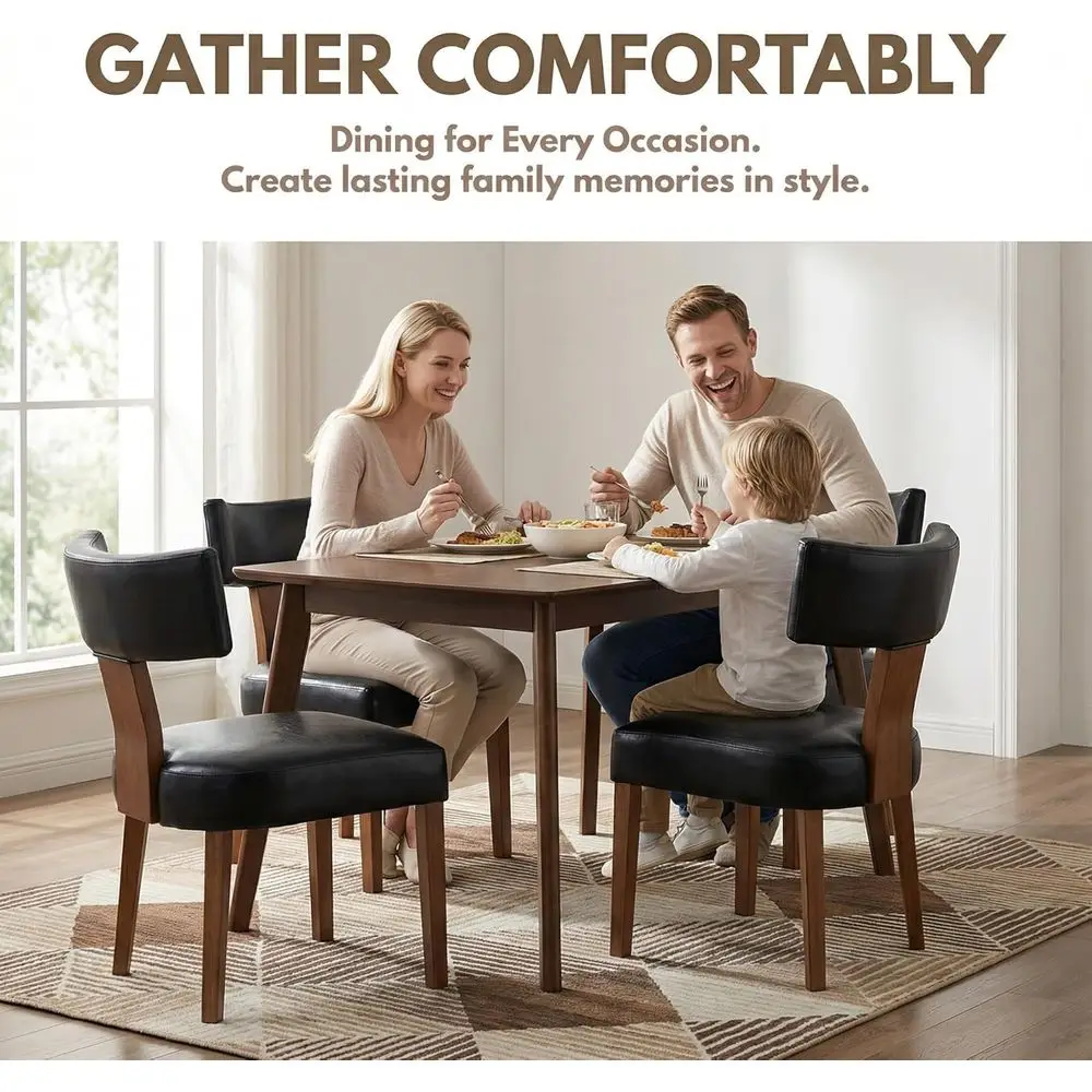 Black PU Dining Chairs 3